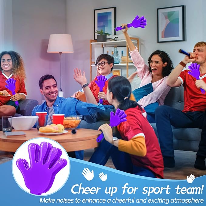 12 Pcs Lilac Purple Hand Clappers 7.5 Inch Clappers Noisemakers Noise Makers Party Favors Plastic Clapper Sporting Events Cheers Ball Dance Basketball Football Noisemakers （Lilac Purple）
