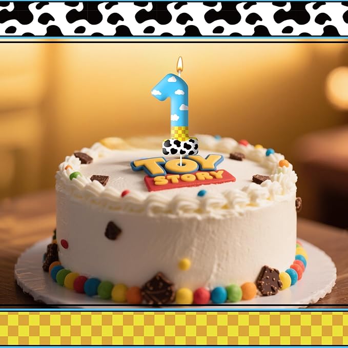 Toy Inspire Game Story Birthday Candles for Kids -Toy Themed Cake Topper Decorations,Party Supplies for Children's Birthday Celebrations(Number 1)