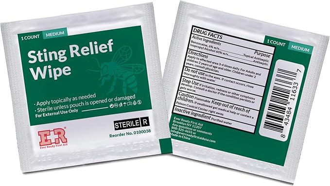 Ever Ready First Aid Sting Relief Wipes, 300 Count