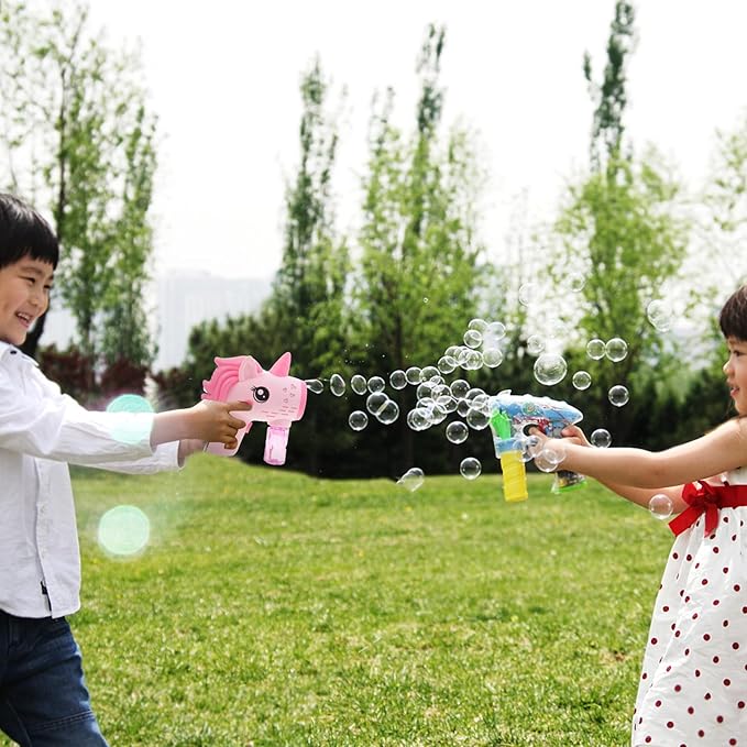Unicorn Handheld Bubble Blower for Pink Non-Electric Automatic Bubble Maker Party Supplies