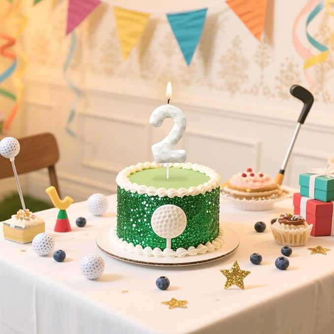 Golf Number 50 Birthday Candles, Golf Themed Cake Topper for Boys Girls, Cake Decorations for Birthdays, Sports Theme Party Supplies, Candles for Party Decorations