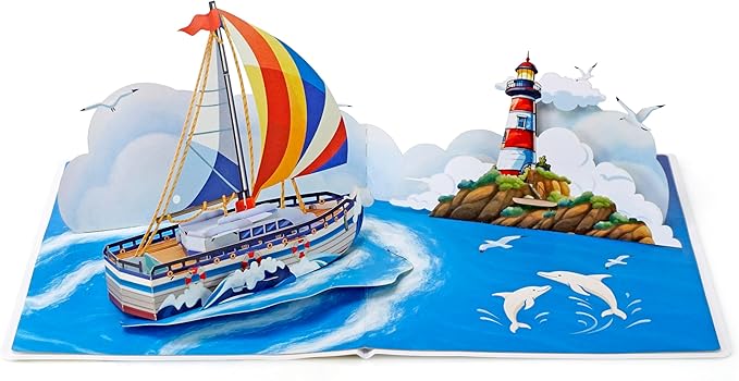 CUTPOPUP Cruise Ship, Fathers Day Card Pop Up, 3D Birthday Greeting, Father's Day Card for Grandpa, Dad, Godfather, Husband, Son (Cruise Ship) SD247US1520