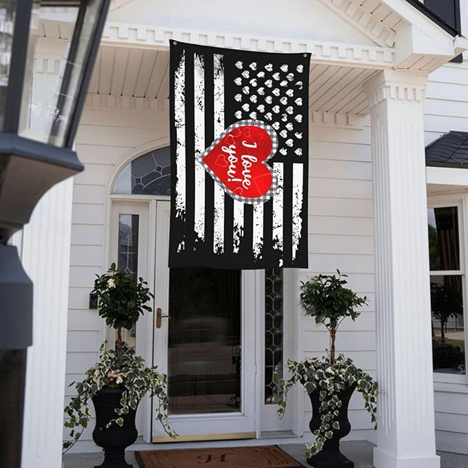 I Love You Flag 3x5 Ft Outdoor Indoor Heart Flag With Grommet Garden Yard Banner Decorative Sign
