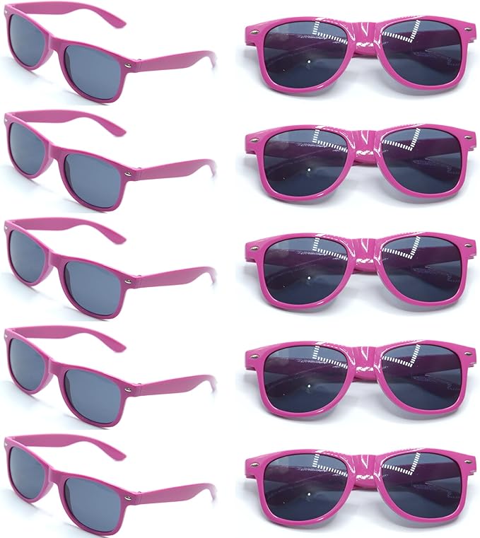 600pc Personalized Wedding Sunglasses Bulk for Guests Party Favors,Custom Personalized Logo Sunglasses Womens Men,Wedding Bridesmaid Sunglasses Gifts,Bachelor Party Favors Set （Hot Pink）