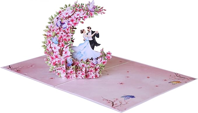 Couple Dancing in the Moon Pop Up Anniversary Cards, 6x8in Wedding Anniversary Card, Valentines Day Card, 3D Romantic Gifts for Her, Him, Husband, Wife, Mom, Dad (Dancing in the Moon).