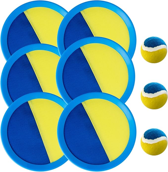 Kids Toys - Outdoor Games for Kids, Toss and Catch Ball Set with 6 Paddles 3 Balls, Toys for 3 4 5 6 7 8+ Year Old Boys Girls Christmas Birthday Gifts (Light Blue)