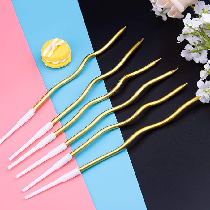 Luter Birthday Candles Cupcake Candles for Birthday Wedding Party Decoration (Gold)