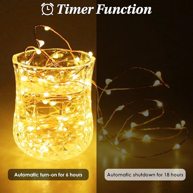4Pack 80FT 240LED Christmas Fairy Lights Battery Operated with Remote & Timer | 8 Modes Twinkle String Lights Battery Powered Indoor Outdoor Waterproof for Bedroom Wedding Christmas Décor
