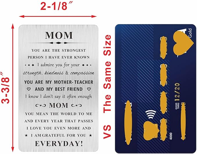 MOQIYXL Mom Christmas Card Gifts - You Mean the World to Me - Sentimental Gifts for Mom, Birthday,Christmas,Mother's Day