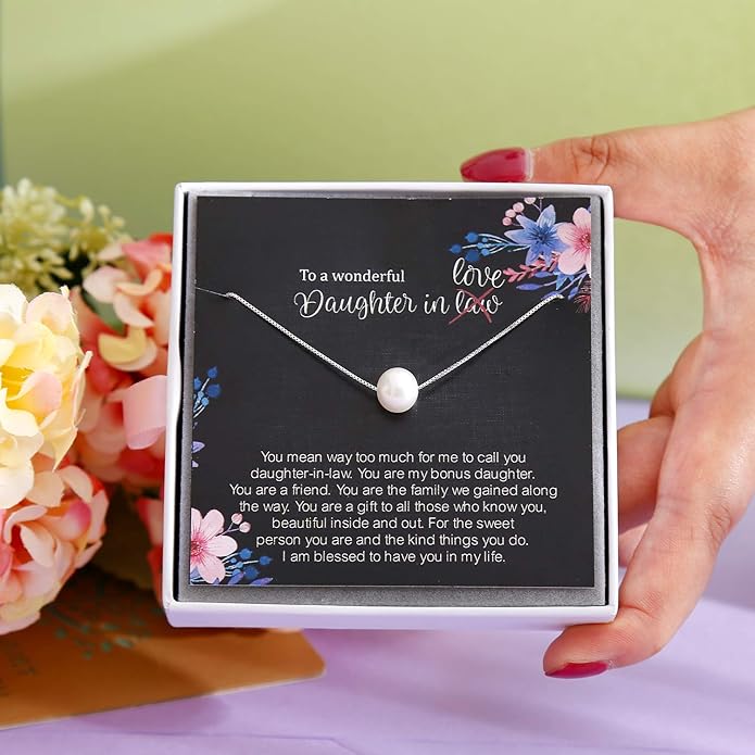 ALoveSoul Necklace for Women Girls - 925 Sterling Silver Single Pearl Necklace, Mother's Day Birthday Gift Ideas
