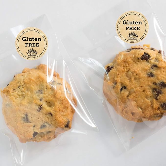 200 Pcs Kraft Paper Gluten Free Stickers Allergy Awareness Labels 1 inch Retail Container Decals Gluten Free Warning Stickers Bakery Bread Bag Seals of Jar and Bottle Food Packaging