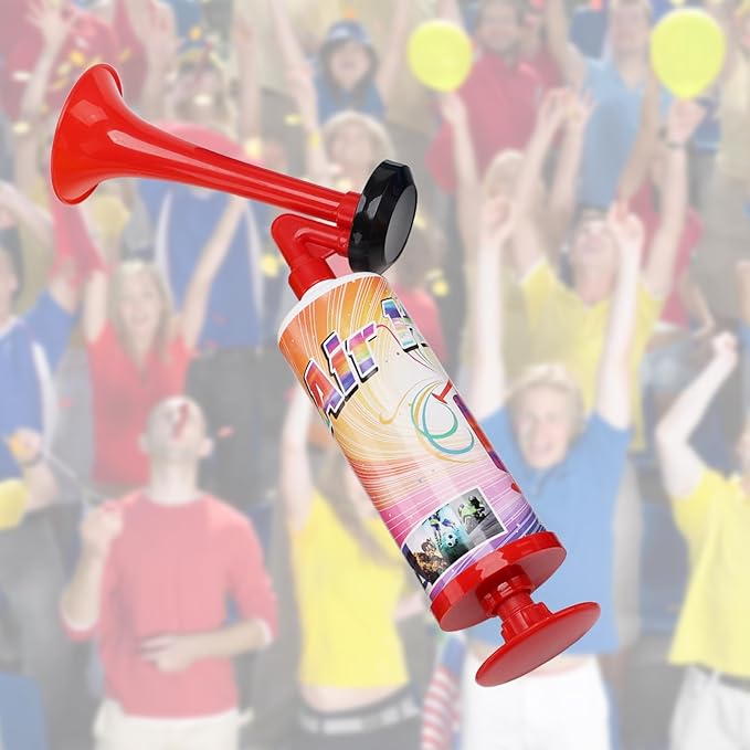 FARBIN Loud Air Horn Handheld Pump Air Horn Noisemakers for Kids Birthday Party, Football Match Sporting Events, Festival Celebrations, Fog Warning Horn Trump, 2pcs (Mini handheld horn 2pcs)