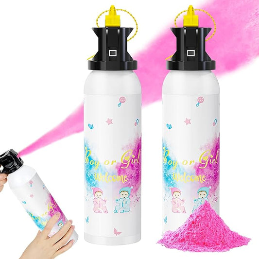 SRG Gender Reveal Fire Extinguisher Color Blaster | 2 Packs Baby Girl Pink Gender Reveal Extinguisher Smoke | Powder for Gender Reveal Decorations & Ideas（Pink）