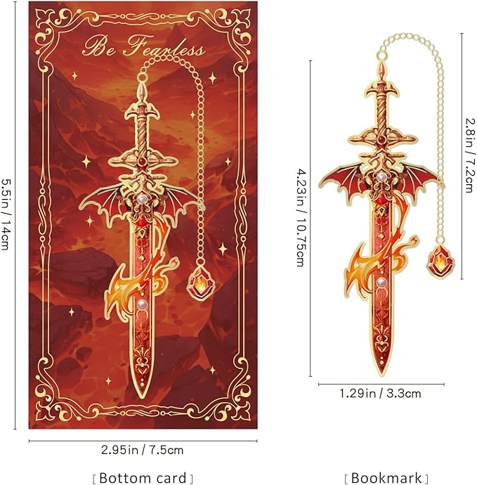 4pcs Fantasy Sword Bookmarks for Books, Journals, Planners - Cool Metal Book Markers for Reading Women & Men, Unique Book Marks Gifts for Book Lovers, Reading Accessories for Students & Adults & Kids