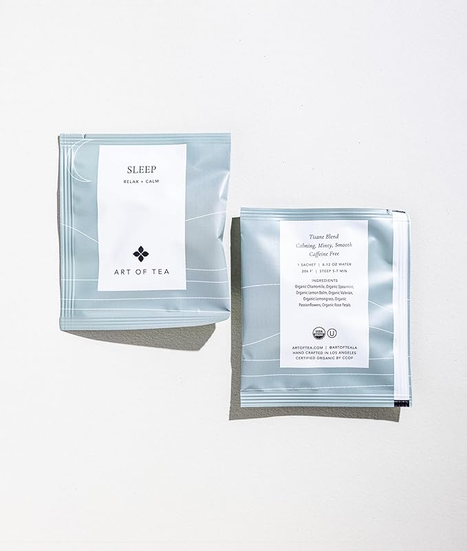 Art of Tea | Organic Sleep Tea (Chamomile Tea with Valerian and Spearmint) | 12 Count | Relaxtion and Sleepy Time tea