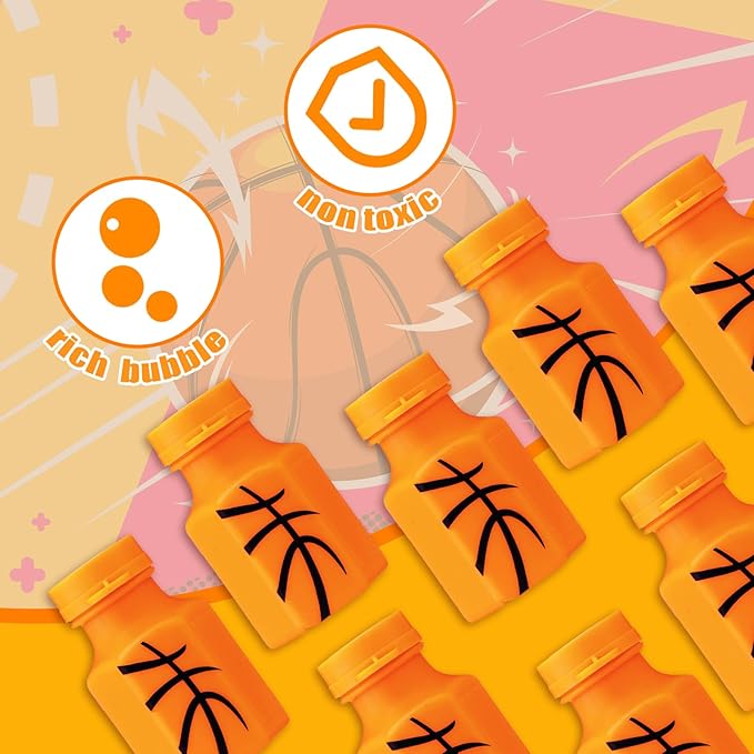 24 Pack Bulk Basketball Bubble Wands Basketball Party Favors Sports Ball Theme Birthday Party Supplies Goodie Bag Stuffers Supplies Decorations