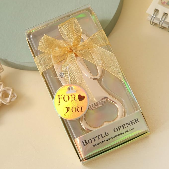 PARTYGOGO Set of 12 Creative Bottle Openers for 60th Birthday Party Favors or 60th Wedding Anniversary Party Gifts 60 Birthday Party Favors Souvenirs Decorations for Guests(12,Gold 60th)