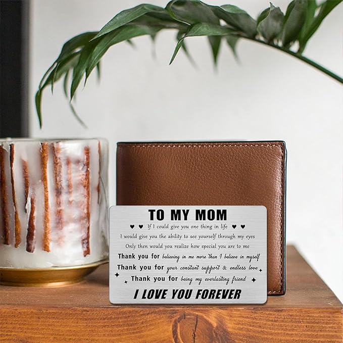 Jzxwan Mom Gifts from Daughter Son, I Love My Mom Birthday Valentines Day Card for Women, Thank You Mother Present from Daughter Son