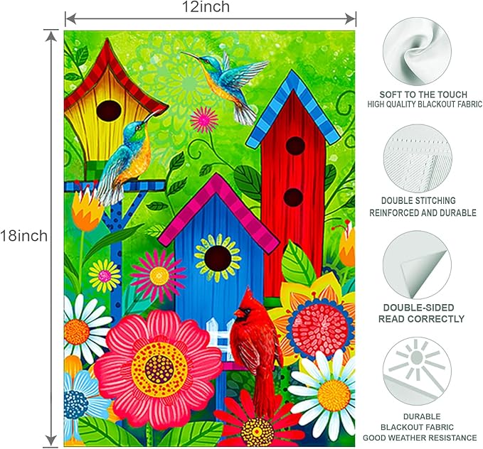 COCJCJ spring summer birds arden flags for outside, Seasonal Farmhouse Yard Flags for Outside decoration