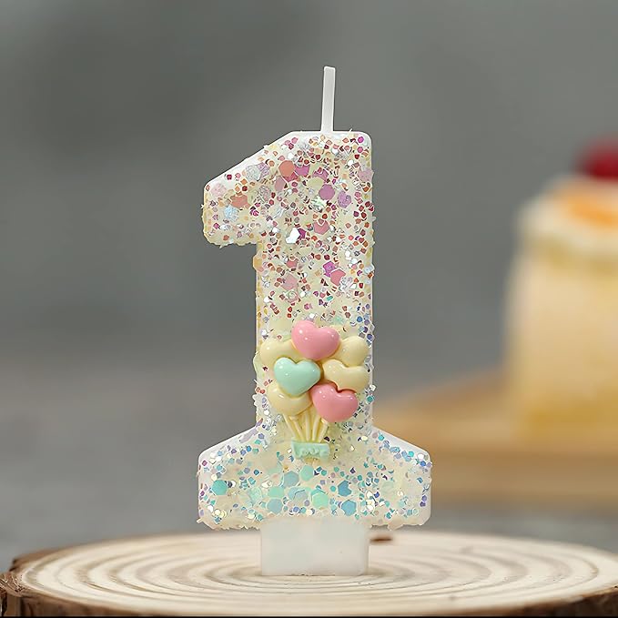 by Tugba Aydan - 1 Number Birthday Candles – 24 Piece Cake Decoration Kit with Number Candle – Party Supplies for Kids’ First Birthday Celebration