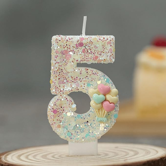 by Tugba Aydan - 5 Number Birthday Candles – 24 Piece Cake Decoration Kit with Number Candle – Party Supplies for Kids Birthday Celebration
