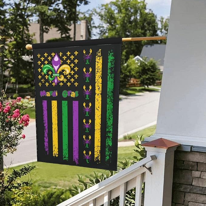 Mardi Gras Garden Flag 12 X 18 Inches Outdoor Lobster Mini Yard House Flags Double-Sided Farmhouse Sign For Home Garden Decoration
