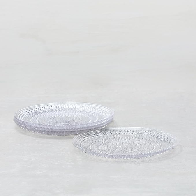 Fortessa Jupiter Hobnail Glass, 10.5" Dinner Plate (Set of 4), Clear