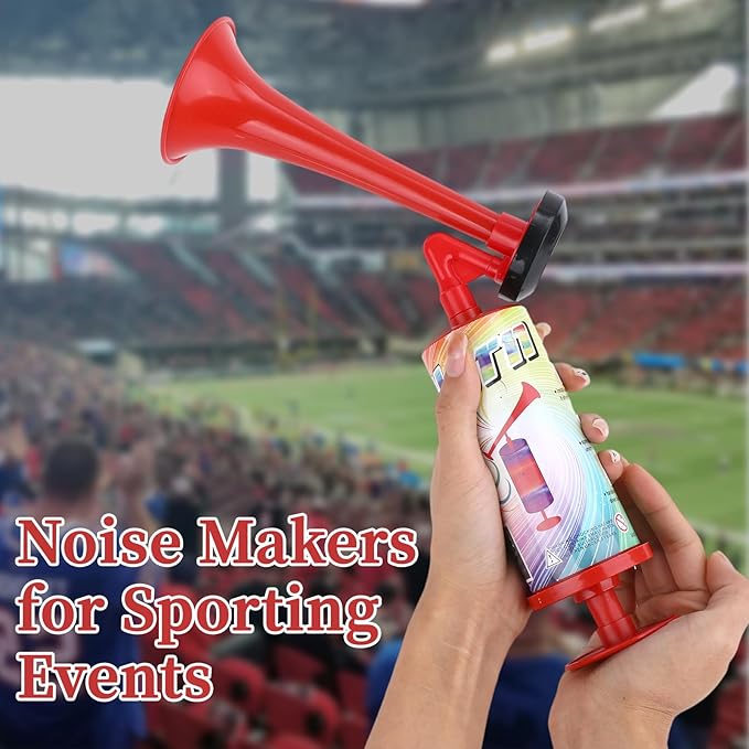 5 Pack Air Horns for Safety Hand Held Air Horns Loud Reusable Small Pump Horn for Camping Fog Warning Portable Noise Makers for Sporting Events Festival Celebrations Graduation Birthday Party Favor