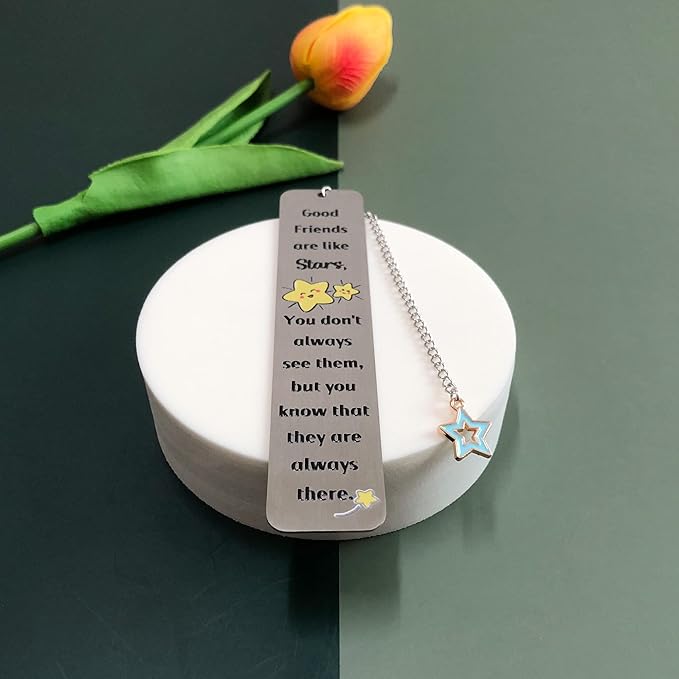 Bookmark for Good Friend Birthday Gifts True Friendship Appreciate Bestie Bookmark Inspirational Best Friends Women Men Birthday Personalized Present Book Lover Retirement Christmas Stars Keepsakes