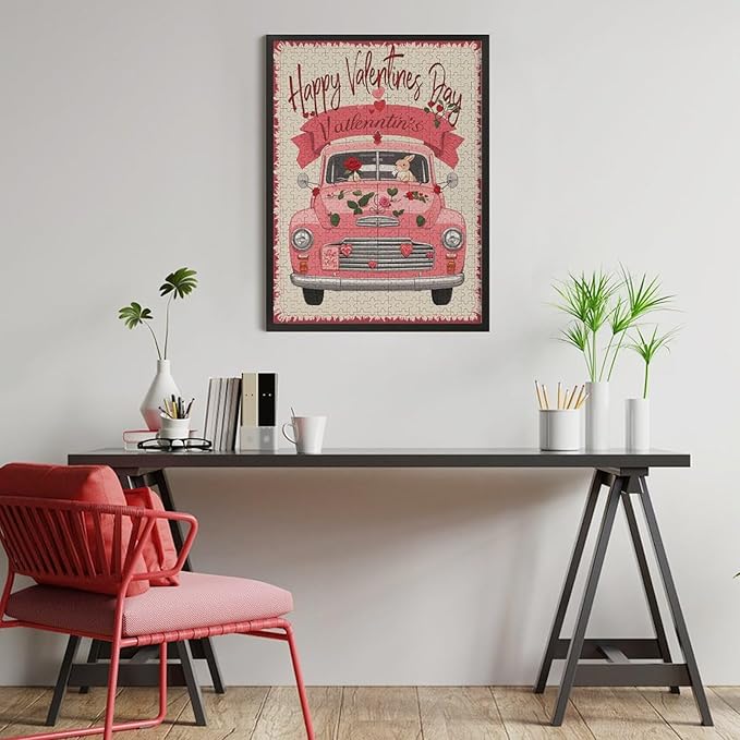 Jigsaw Puzzles for Adults 500 Piece - Happy Valentine's Day Wooden Puzzle，Unique Gifts for Wall Art ，Family Puzzles，Educational Games，Challenge Puzzles Puzzle Games