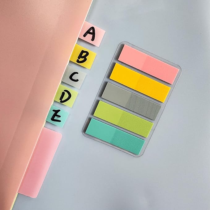 ELII 500 PCS Tabs 2 Inch Book Tabs Sticky Index Tabs,File Tabs Self Adhesive,Page Markers Index Labels for Pages Notebooks