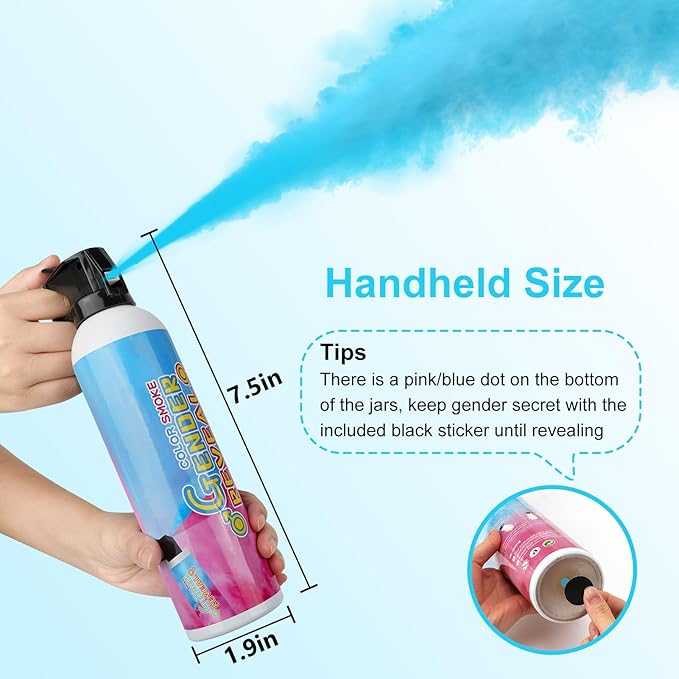 Merear Gender Reveal Fire Extinguisher 4 Packs, Gender Reveal Ideas, Boy Baby Reveal Party Ideas for Gender Reveal Decoration (Blue)