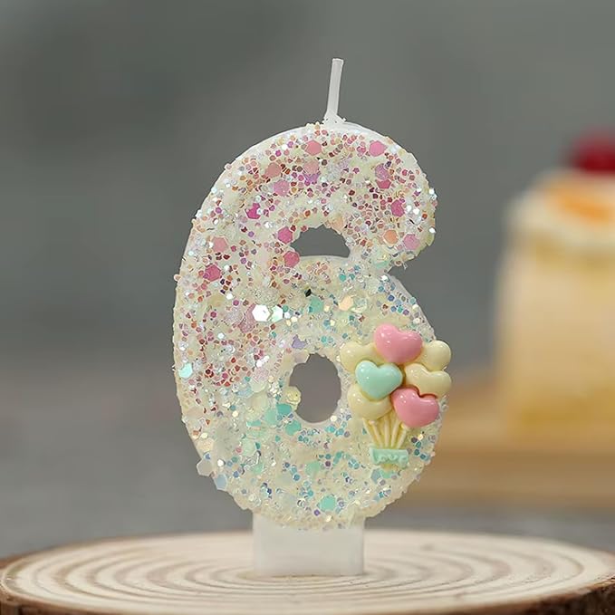 by Tugba Aydan - 6 Number Birthday Candles – 24 Piece Cake Decoration Kit with Number Candle – Party Supplies for Kids Sixth Birthday Celebration