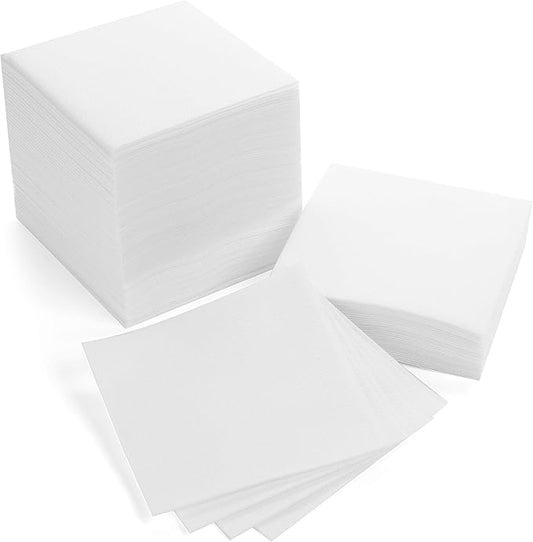 AMERICAN HOMESTEAD White Cocktail Napkins - Premium 4.75"x4.75" Disposable Linen-Like Beverage Napkins - Bulk Square Party Bar Serviettes for Weddings, Parties, Events, and Everyday Use - 600 Count