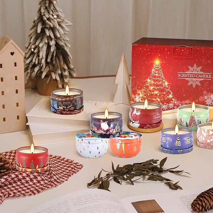 36 Packs Christmas Scented Candles Gift- Aromatherapy Candle-2.5oz Soy Wax-Long Lasting Burn time, Christmas Thanksgiving Gifts, Home Decor.