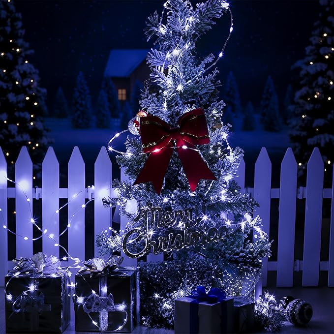 Macarrie 3 Pcs Fairy Lights USB Powered 16 ft 50 LED String Lights Plug in for Xmas Indoor Outdoor Party Wedding Home Festival Tree Garden Decoration (White)