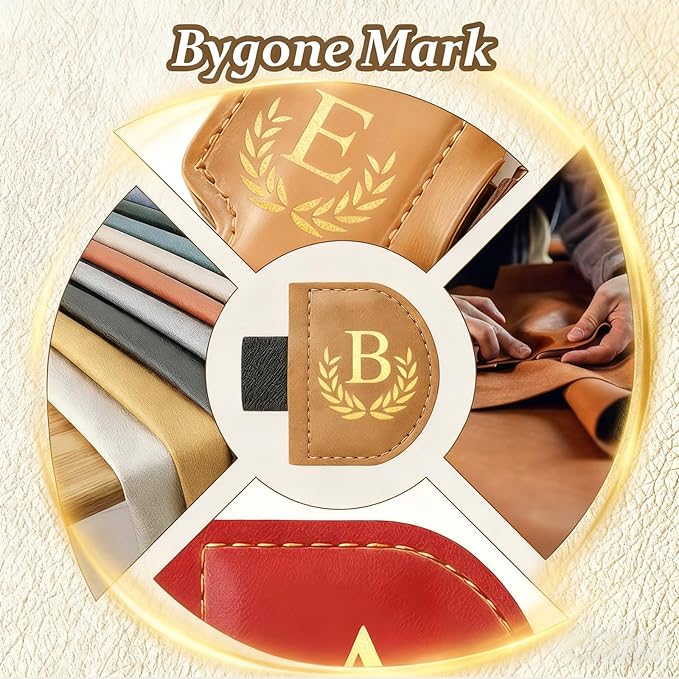 Personalized Leather Magnetic Bookmark with Pen Holder, Custom Bygone Mark Bookmark with Pen Holder, Custom Bookmarks with 26 Letters for Reading Women, Men, Teachers, Book Lovers（Purple，D）
