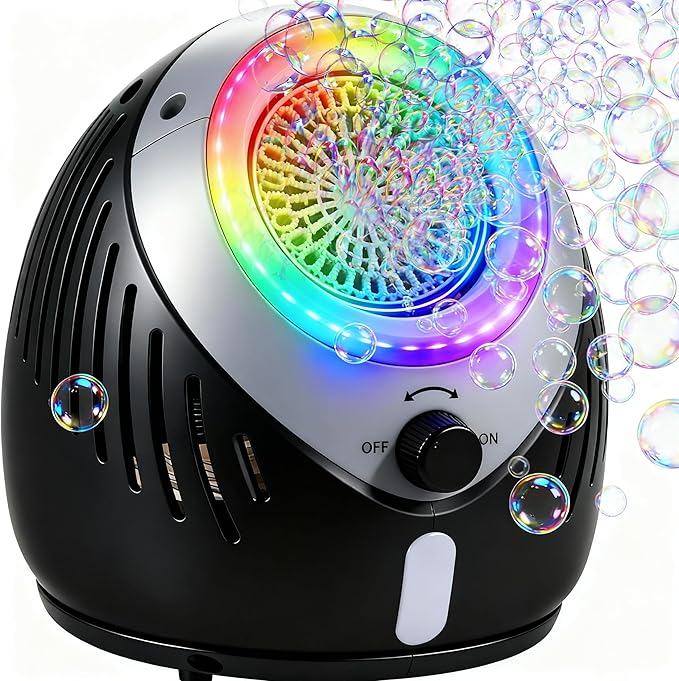 Play-Act Bubble Machine for Kids, Bubble Machine Blower with Solutions for Wedding, Summer Outdoor Indoor Toy, Party, Kids Birthday Gift