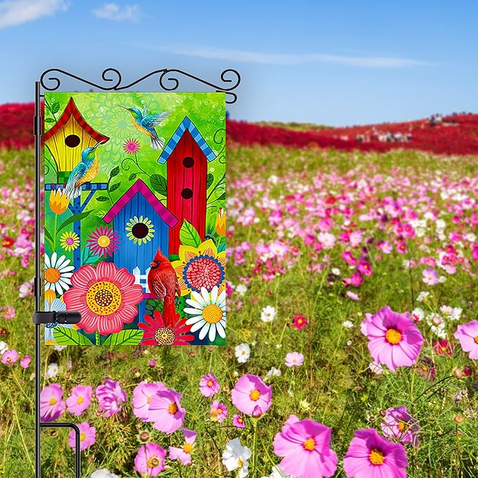 Spring summer Bird flags outdoor 28x40 double sided Large garden flag, Cardinal Bird house flag, Courtyard outdoor Lawn Farmhouse Decoration