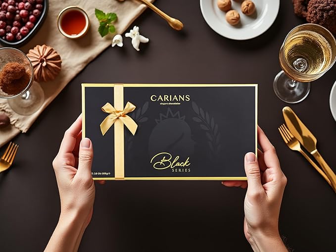 CARIANS Assorted Gourmet Chocolate Truffles Box, Luxury Candy Gift Basket with Dark, Milk & Hazelnut Truffles, Great For Gift Giving, Anniversary, Valentine's Day