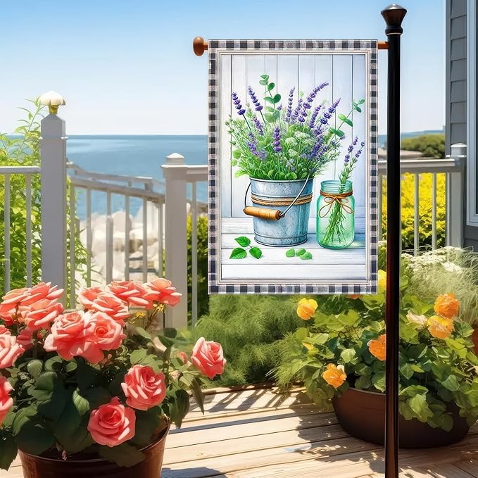 BlissYard Welcome Garden Flag Double Sided 12x18 Hello Spring Flower Design Yard Flag Seasonal Flower Yard Outdoor Flag Spring Summer Decorations Lawn Rustic Outdoor Decorative Flag