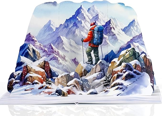 CUTPOPUP Birthday Card Pop Up, 3D Birthday Greeting, Father's Day Card for Grandpa, Dad, Godfather, Husband, Son (Rock Climbing)