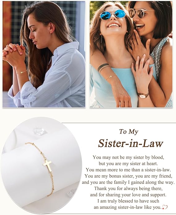 Tarsus Cross Bracelet for Women, Christian Gifts for Women, Religious Gifts Adjustable Dainty Cross Bracelet, Easter, Mother's Day, Christmas, Birthday
