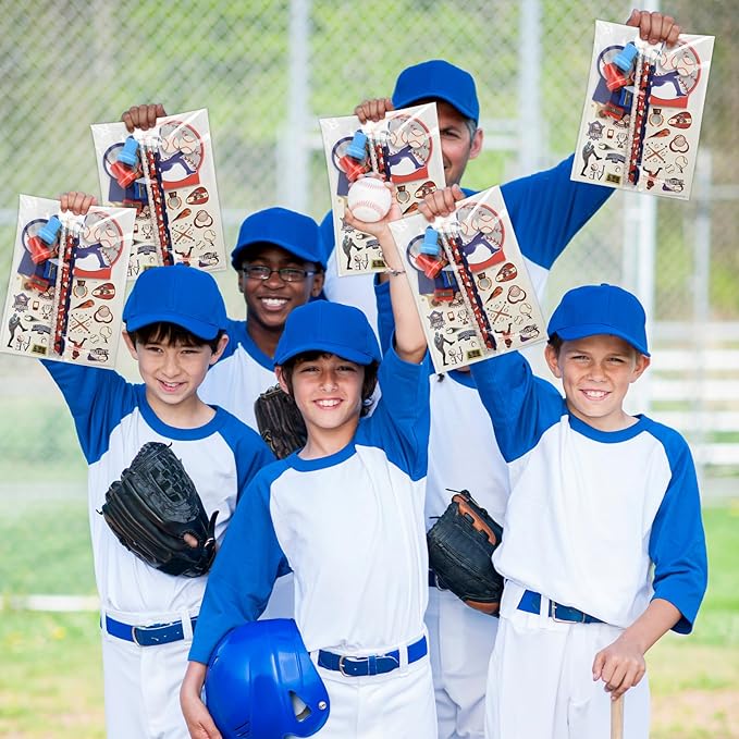 216Pcs Baseball Theme Stationery Birthday Gift Back to School Supplies Team Gifts Goodie Bags Stuffer Pencils Rulers Classroom games Rewards School Office Supplies (baseball)