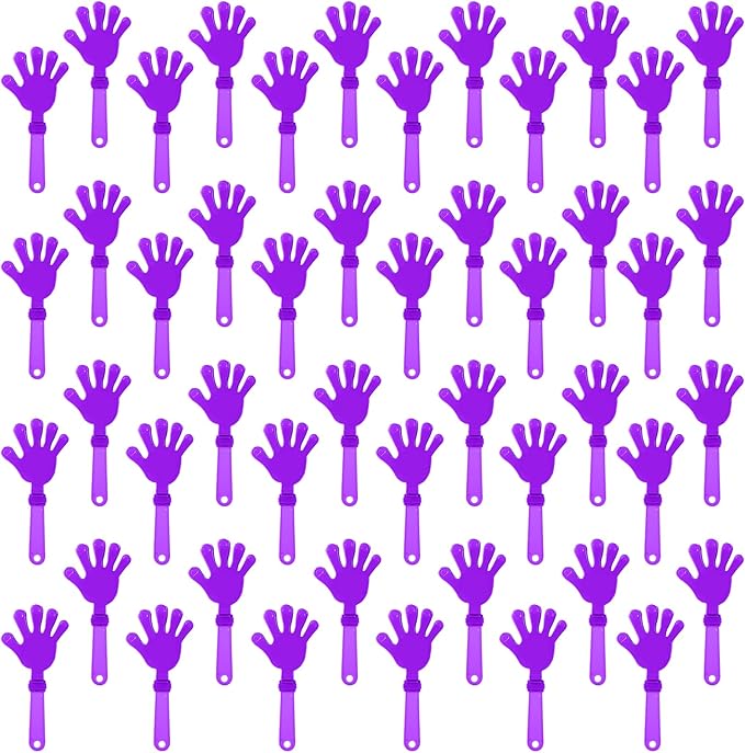 100 Pcs Lilac Purple Hand Clappers 7.5 Inch Clappers Noisemakers Noise Makers Party Favors Plastic Clapper Sporting Events Cheers Ball Dance Basketball Football Noisemakers（Lilac Purple）