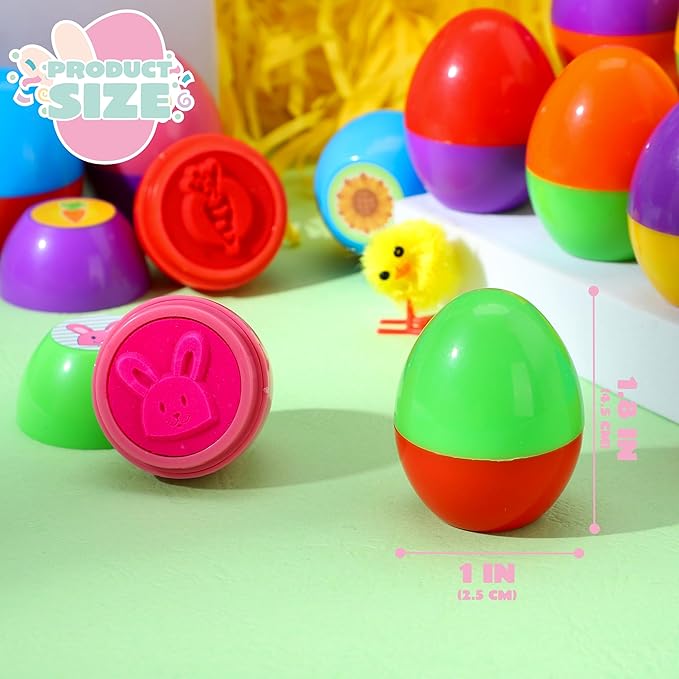 JOYIN 48 Pcs Easter Eggs Stampers Toys, Self Inking Stamps for Easter Eggs Hunt Game, Basket Stuffers Fillers, Kids Gifts, Party Favor, Classroom Prize Supplies