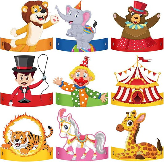 24 Pcs Party Hats for Kids Paper Headbands Crown for Boys Girls, Birthday Party Decoration Favors