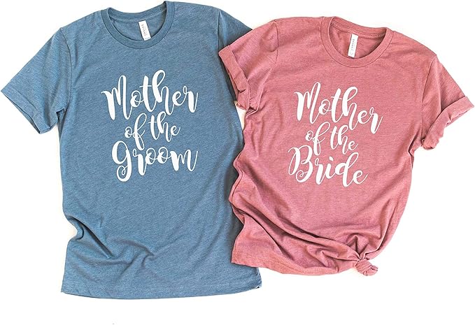 Mother of The Bride Shirt, Mother of The Groom Shirt – Soft Unisex Cotton Blend Wedding Tee for Mom. Matching Bridal Tshirts