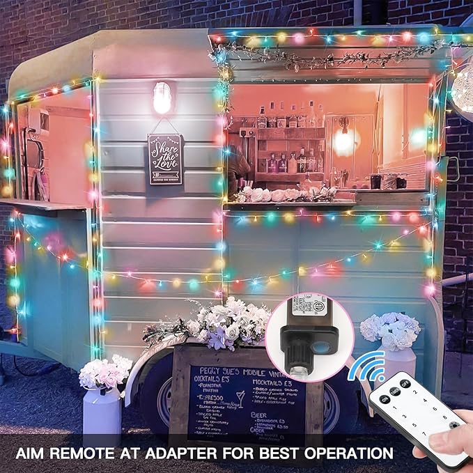 suddus String Lights Indoor Bedroom Connectable, 33ft 100 Led Multicolor Christmas Light Outdoor Clear Wire, Plug in Fairy Lights with Remote for Classroom Dorm Decorations