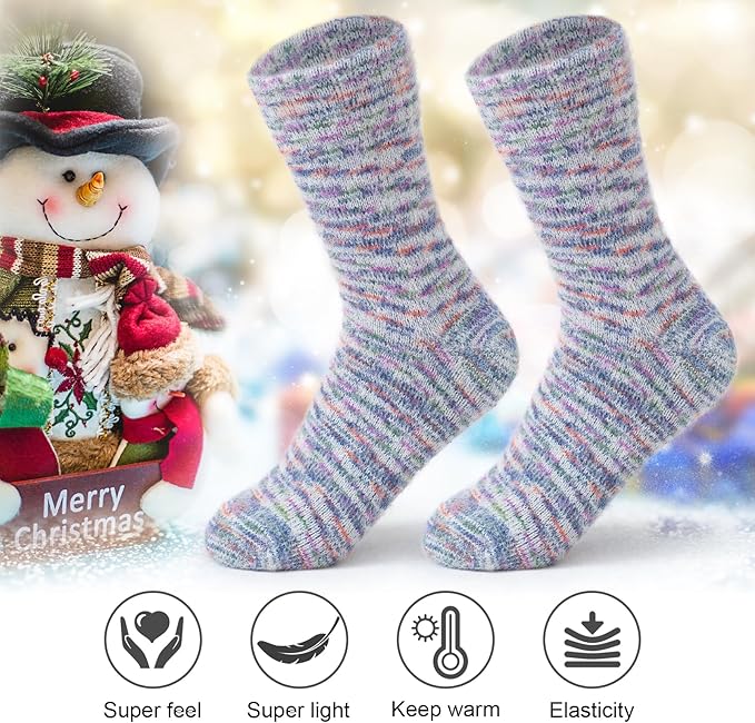 SISOSOCK Fuzzy Cozy Warm Socks for Women-Winter Home Thick Wool Soft Sleeping Socks-Perfect Gifts for Women